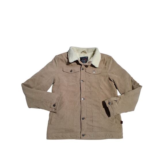 Beautiful Giant Mens size Large Corduroy Sherpa Tan Trucker Grungecore Jacket - Picture 1 of 12